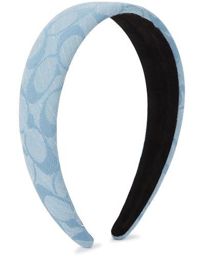 COACH Logo-Jacquard Chambray Headband - Blue
