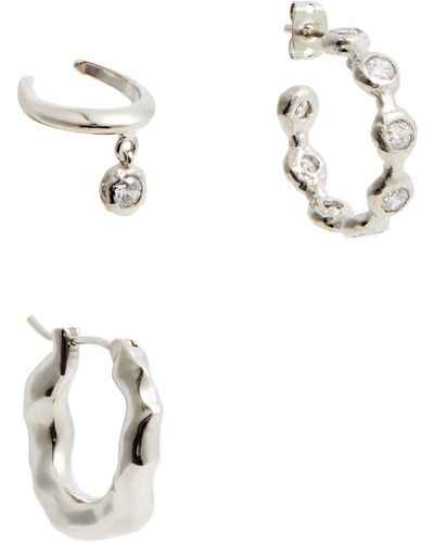 Joanna Laura Constantine Wave Rhodium-plated Earrings - White