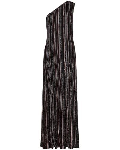 Missoni One-shoulder Embellished Fine-knit Maxi Dress - Black