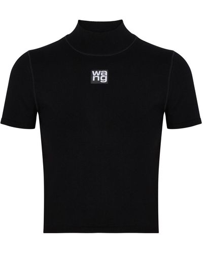 T By Alexander Wang Logo Knitted Top - Black