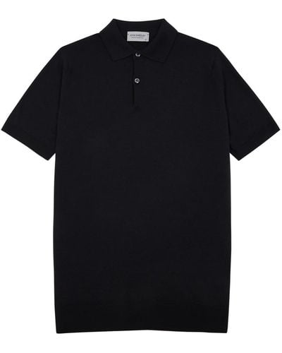 John Smedley Payton Wool Polo Shirt - Black