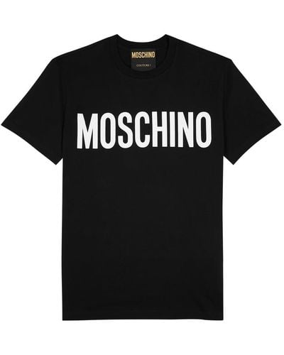 Moschino Logo-Print Cotton T-Shirt - Black
