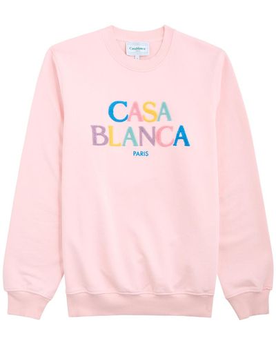 Casablancabrand Logo-Appliquéd Cotton Sweatshirt - Pink