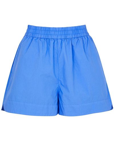 LMND Lemonade Chiara Cotton-poplin Shorts, Shorts, - Blue