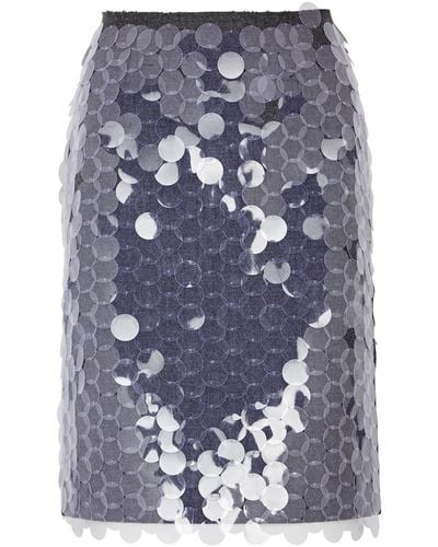 16Arlington Delta Embellished Wool-blend Midi Skirt - Grey