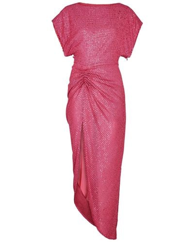 In the mood for love Bercot Sequin Midi Dress - Pink