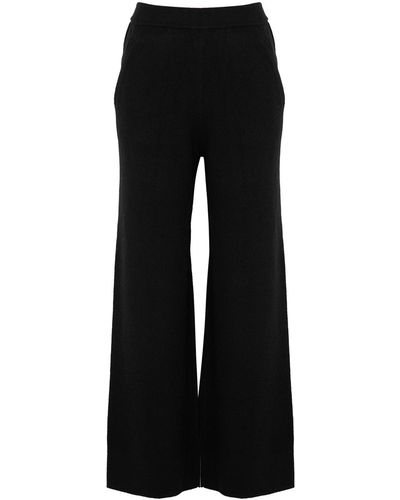 Allude Wool And Cashmere-blend Trousers - Black