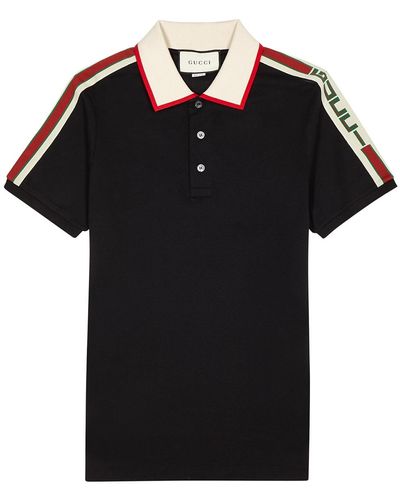 Gucci Taped Logo Polo Shirt - Black