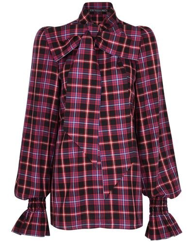 The Vampire's Wife The Mythical Checked Cotton Blouse - Red