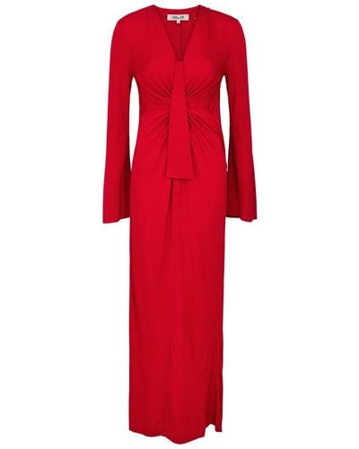 Diane von Furstenberg Lauren Jersey Maxi Dress - Red
