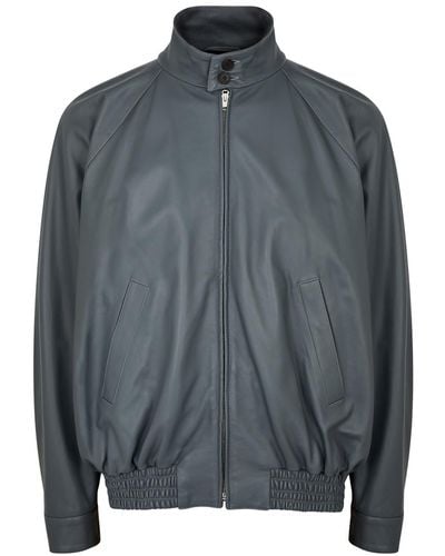 Marni Leather Bomber Jacket - Gray