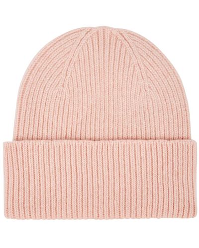 COLORFUL STANDARD Ribbed Wool Beanie - Pink