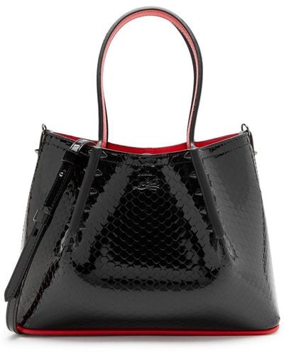Christian Louboutin Cabarock Mini Patent Leather Top Handle Bag - Black