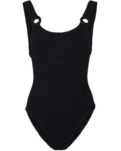 Hunza G Domino Seersucker Swimsuit - Black