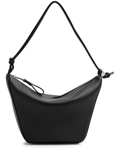 Loewe Hammock Hobo Mini Leather Shoulder Bag - Black