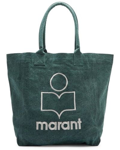 Isabel Marant Yenky Logo-embroidered Canvas Tote - Green