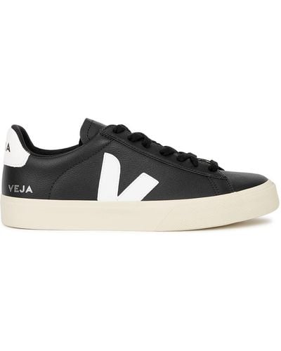 Veja Campo Leather Trainers - Black