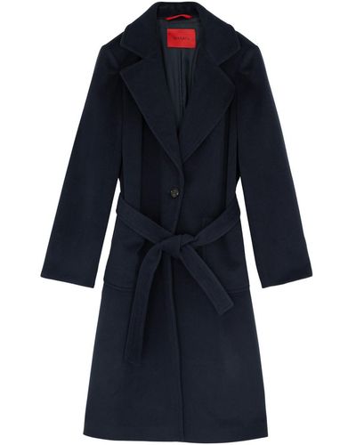 MAX&Co. Kids Belted Wool Coat - Blue