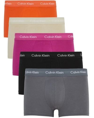 Calvin Klein Low-rise Stretch-cotton Trunks - Pink