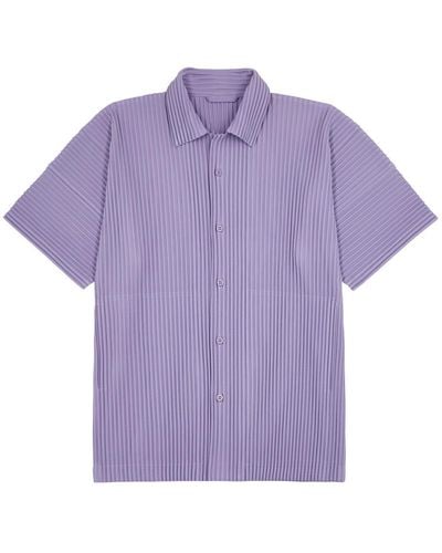 Issey Miyake Homme Plissé Pleated Jersey Shirt - Purple