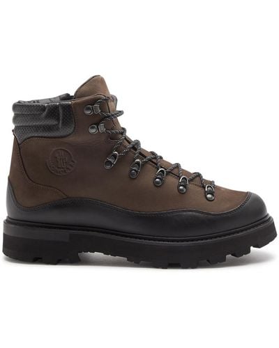 Moncler Peka Trek Panelled Nubuck Hiking Boots - Black