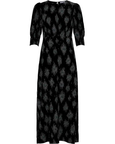 RIXO London Lucile Glittered Velvet Midi Dress - Black