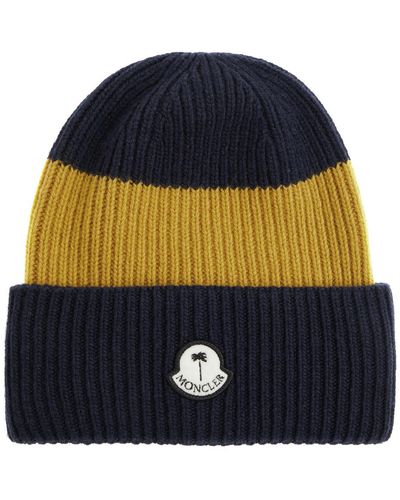 Moncler Genius 8 Moncler Palm Angels Ribbed Wool Beanie - Blue