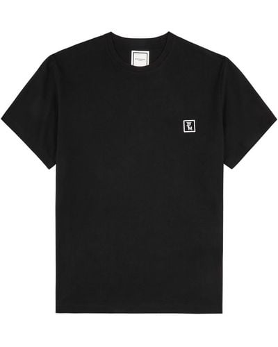 WOOYOUNGMI Logo-Embroidered Cotton T-Shirt - Black