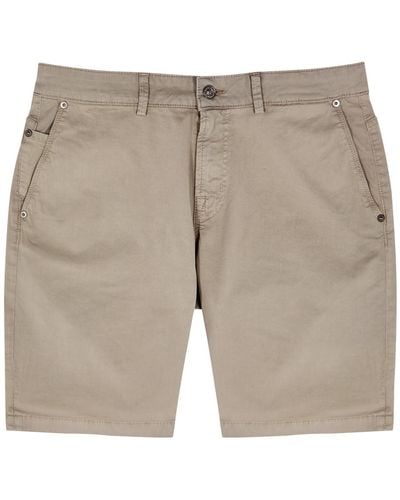 7 For All Mankind Perfect Stretch-cotton Chino Shorts - Gray