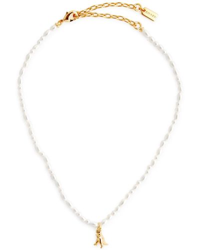 COACH Rexy Glass Necklace - White
