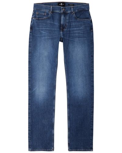 7 For All Mankind Standard Earthkind Straight-leg Jeans - Blue