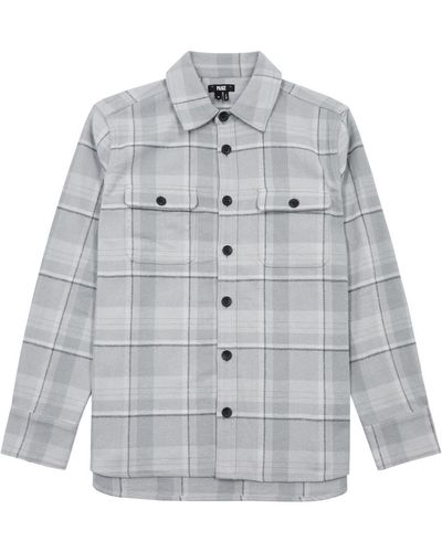 PAIGE Wilbur Checked Flannel Overshirt - Gray