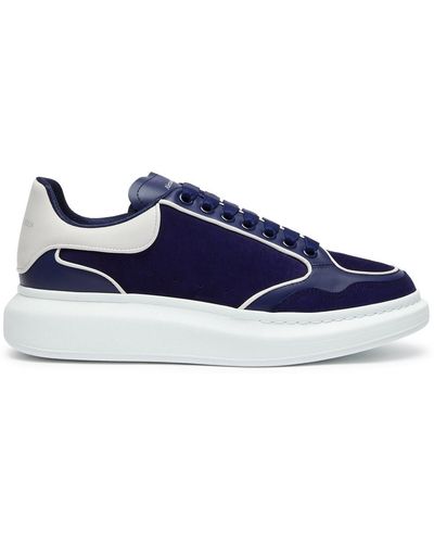 Alexander McQueen Oversized Paneled Leather Sneakers - Blue