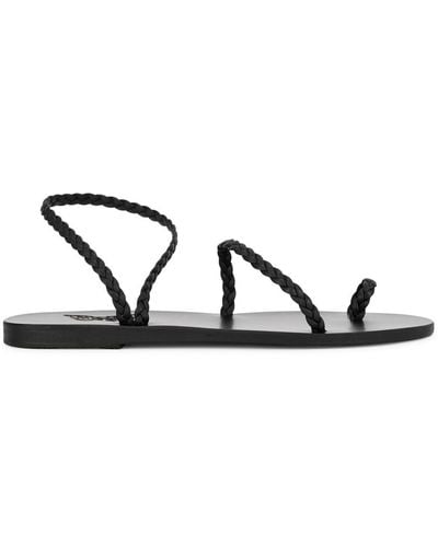 Ancient Greek Sandals Eleftheria Braided Leather Sandals - Black