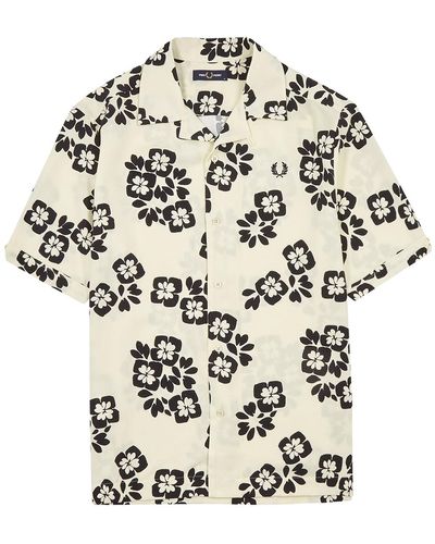 Fred Perry Ecru Floral-print Twill Shirt - Multicolor