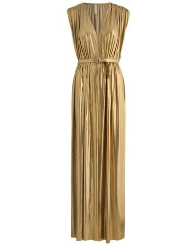 Norma Kamali Athena Metallic Stretch-Jersey Gown
