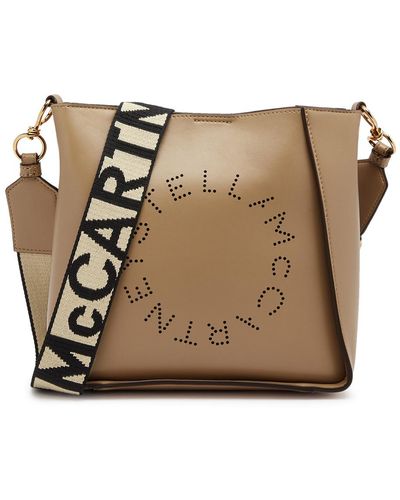 Stella McCartney Stella Logo Mini Faux Leather Cross-body Bag - Brown