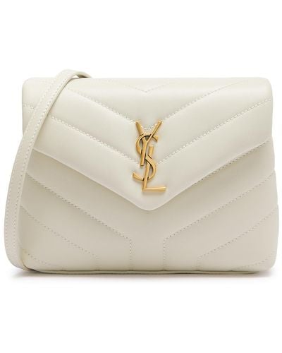 Saint Laurent Loulou Toy Quilted Cross Body Bag, Leather Bag, - Natural