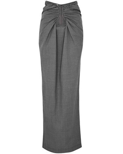 Paris Georgia Basics Amara Wool Maxi Skirt - Grey