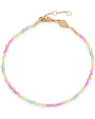 Anni Lu Neon Rainbow 18kt Gold-plated Beaded Bracelet - White