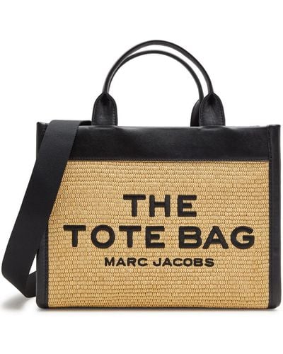 Marc Jacobs The Tote Medium Straw Tote - Metallic
