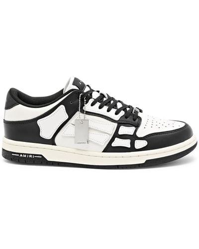 Amiri Skel Paneled Leather Sneakers - White