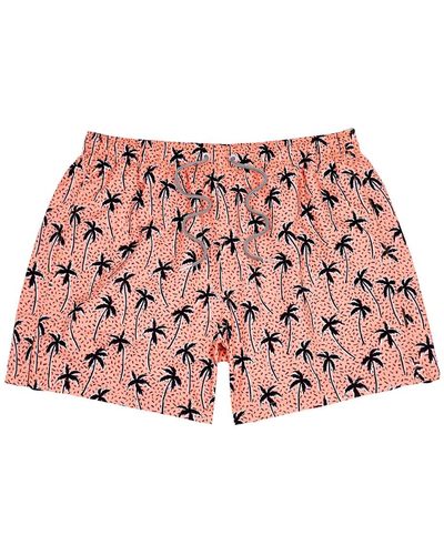 Boardies Flair Palm Printed Shell Swim Shorts, Shorts - Red