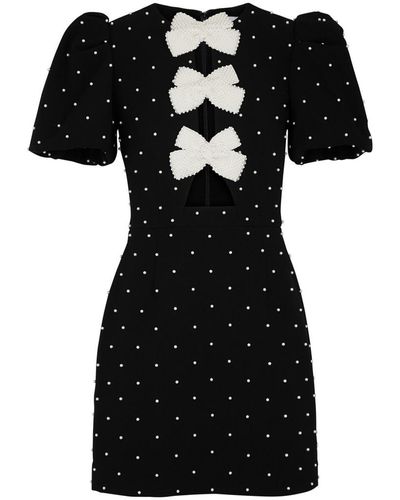 Rebecca Vallance Veronica Embellished Crepe Mini Dress - Black