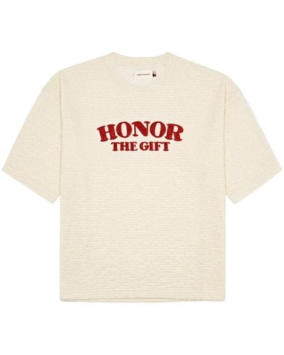 Honor The Gift Logo-Embroidered Knitted T-Shirt - White