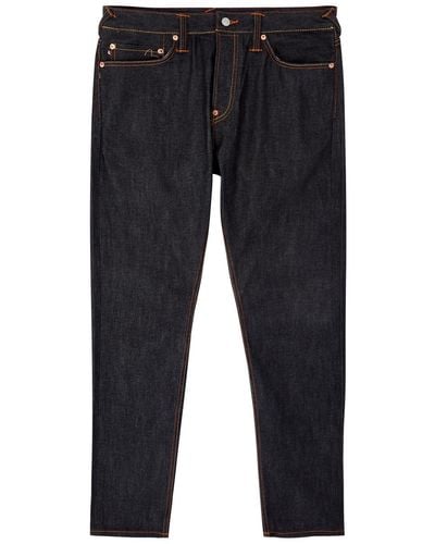 Evisu Kamon Daicock Printed Slim-Leg Jeans - Blue