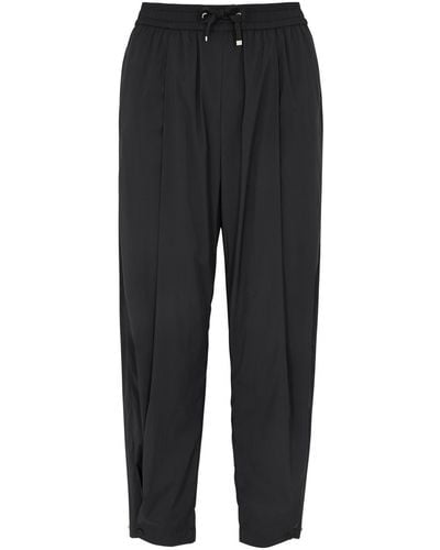 Herno Cropped Tapered Nylon Trousers - Black