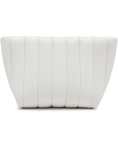 Maeden Boulevard Quilted Leather Pouch - White
