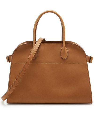 The Row Soft Margaux 12 Leather Top Handle Bag - Brown