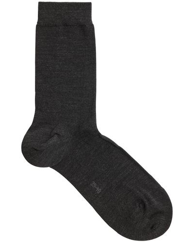 FALKE Soft Merino Wool Blend Socks - Black